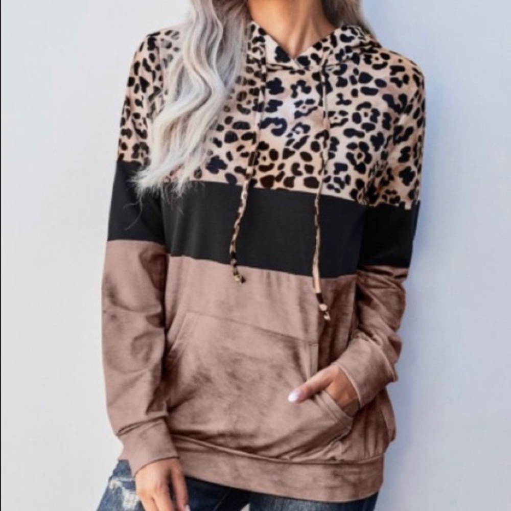 Colorblock and Leopard Hoodie.